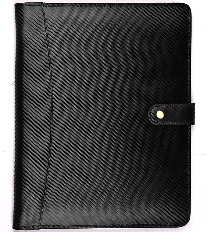 LEATHER VILLAGE Portfolio Professional Organizer – Carbon Fiber Genuine Leather by LeatherVillage
