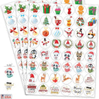 Christmas Holiday Personalized Return Address Labels - Christmas Themed and Design - 1.25" Envelope Seals Included - Made in the U.S.A. (120 Labels)