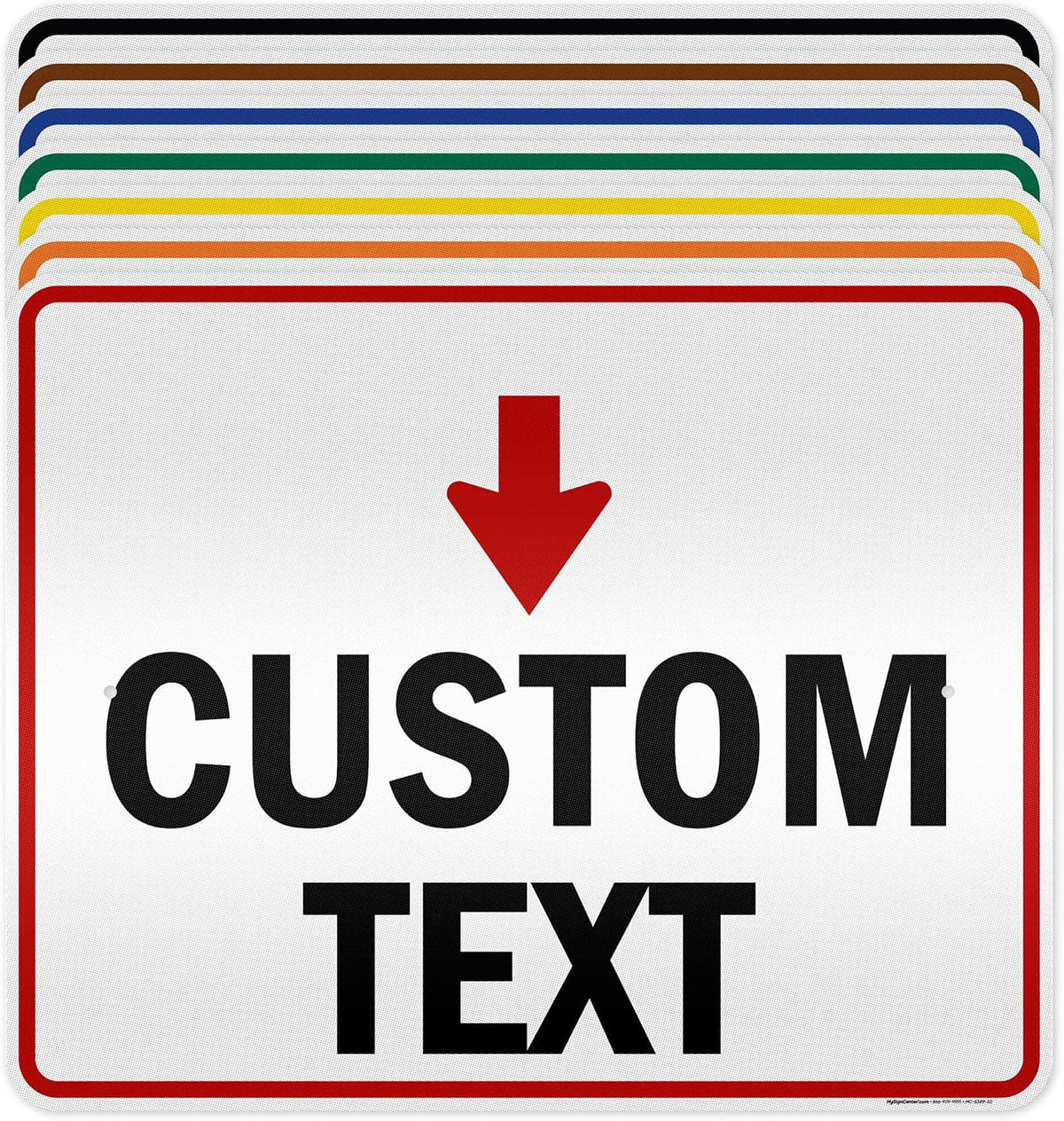 Custom Arrow Directional Sign, Down Arrow, 24x30 Inches, 3M EGP Reflective