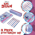 Disney Stitch Stationery Supplies Set Notebook Pencil Case & Ballpoint Pens or - Image 2