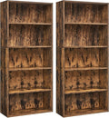 VASAGLE Set of 2 Bookshelves, 23.6 Inches Wide, 5-Tier Open Bookcases by VASAGLEbySONGMICSHOME