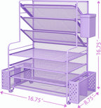 simple trending 7 tier desk file organizer, letter, close-up detail