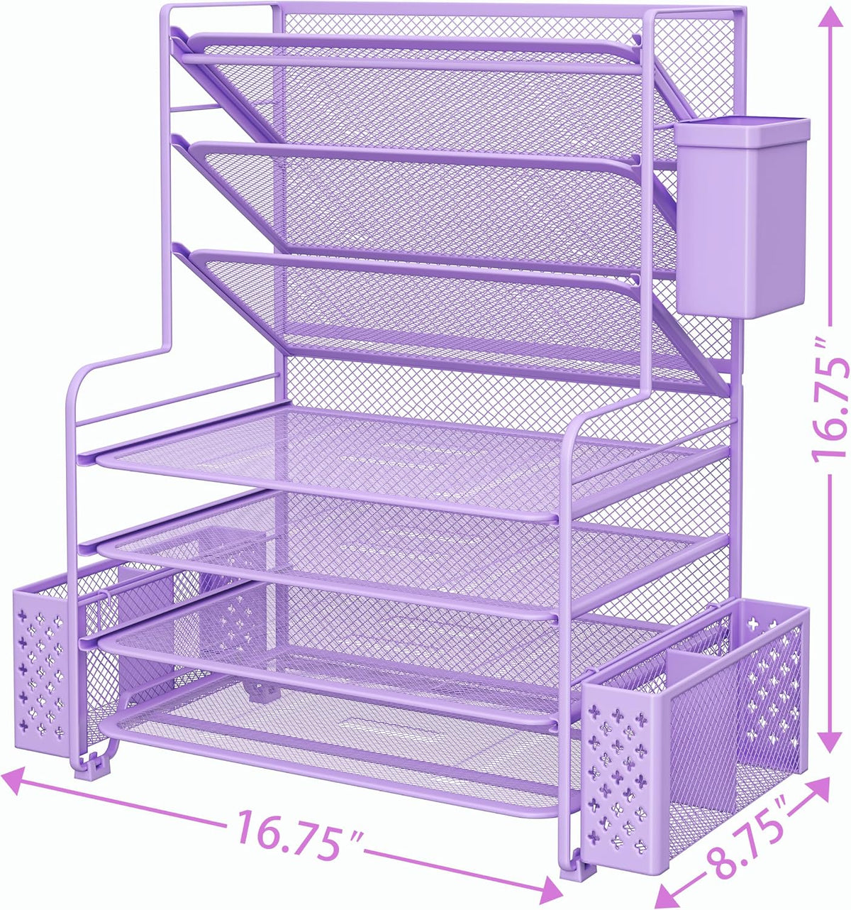 simple trending 7 tier desk file organizer, letter, close-up detail