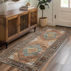 GENIMO 2x5 Runner Rugs for Hallway, Machine Washable Non Slip Vintage Retro Rugs by GENIMO