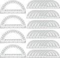 CertBuy 48 Pack Clear Protractor 6 Inch, Plastic Protractor Math Protractors by CertBuy