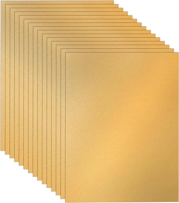 28 Sheets Gold Shimmer Cardstock 8.5 x 11 Metallic Paper, 92lb Heavyweight by Guakicae
