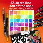 ARTISTRO 36 Metallic Acrylic Paint Markers - Image 2