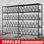 5 Tier Storage Shelves Metal Shelving Unit Load 1500LBS, Adjustable Wire - Image 8