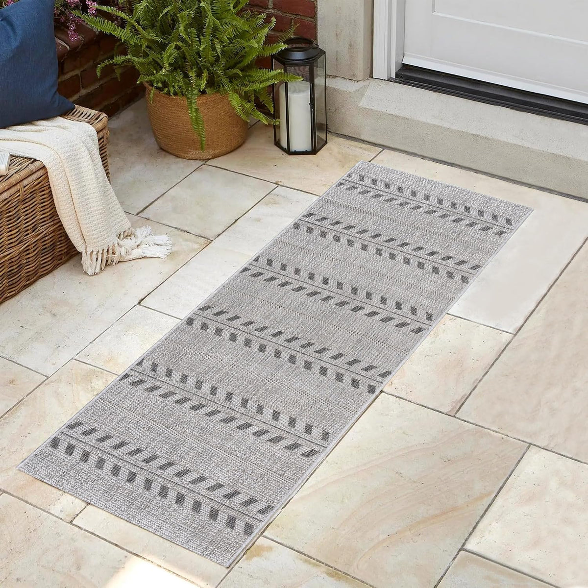 gertmenian indoor/outdoor flatweave rug - 2x6 runner, stain, main product view
