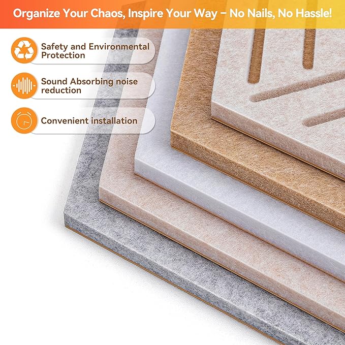 15'' Large Hexagon Cork-Bulletin Board Tiles Adhesive Frameless 10 Pack 15 x 13 - Image 5