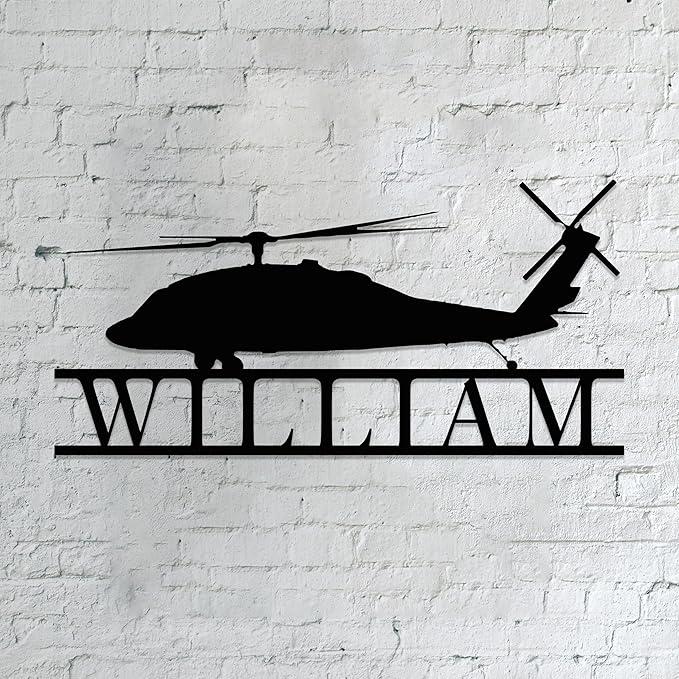 Personalized Metal Airplane Wall Art, Airplane Name Sign, Customized Pilot Name by Unknown
