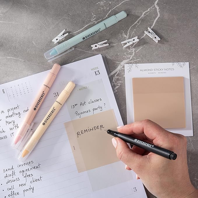 DiverseBee 50 Sheets Pastel Transparent Sticky Notes, 3x3” Clear Sticky Tabs - Image 5