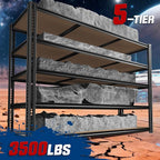 ROOMFAVE 3500LBS Garage Shelving 60" W Metal Shelving 72" H Storage Shelves - Image 4