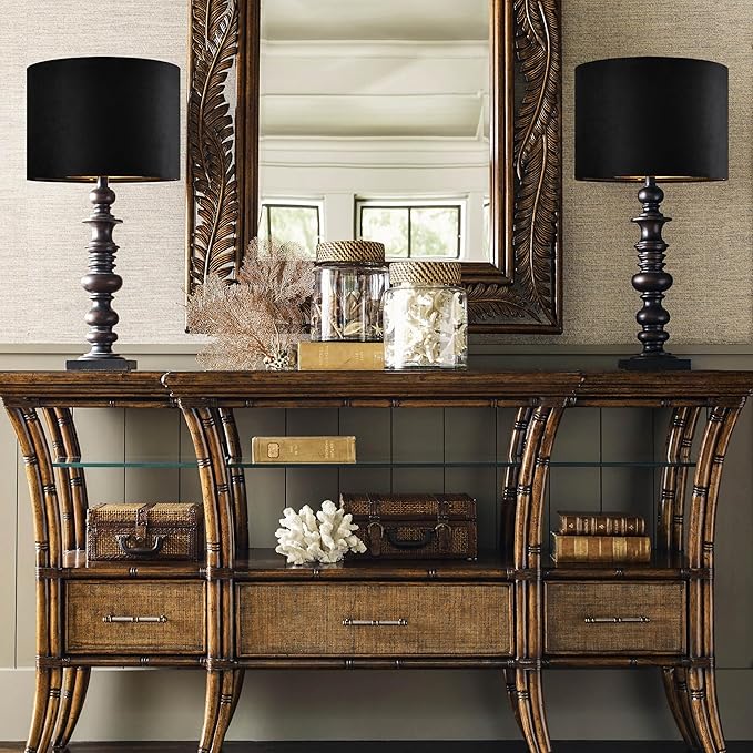 GO&SO Black Velvet Lamp Shades - Image 5