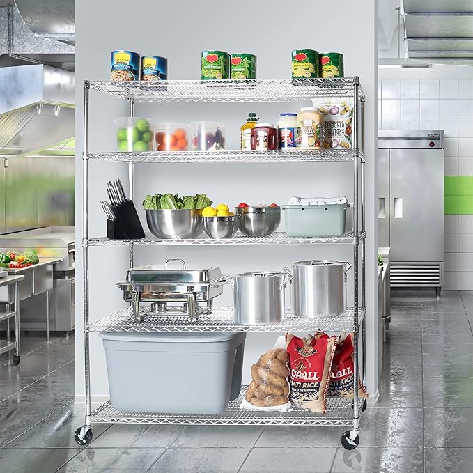 Seville Classics UltraDurable Heavy Duty NSF Solid Steel Wire Rack Storage Unit - Image 2