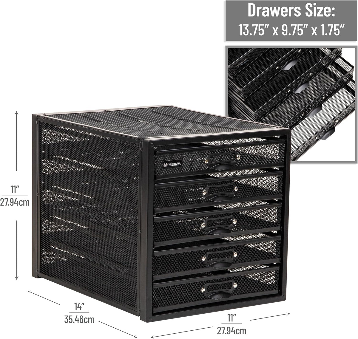 Mind Reader File Storage Drawers, Desk Organizer, Multi-Purpose, Crafts, Offi...