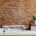 Signs ByLITA Floral Pattern Customized Nameplate | Indigo Blooms Personalized - Image 6
