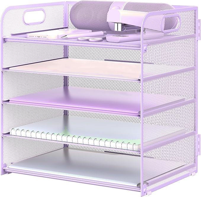 Letter Tray Paper Organizer 5-Tier Desk Organizer File Organizer Paper Holder by Sinboun