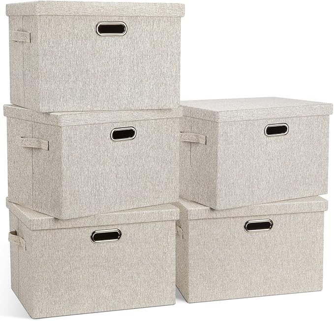Graciadeco Large 17" 36 Quart Collapsible Stackable Storage Bins by GraciadecoStorage