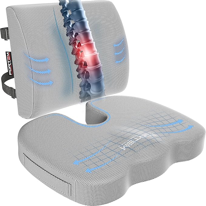 FORTEM Seat Cushion, Office Chair Cushion, Lumbar Support Pillow by FORTEM