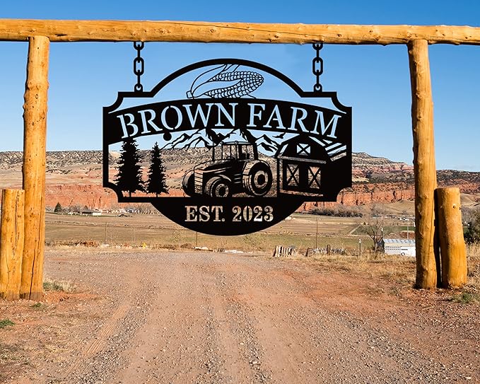 Custom Farmhouse Metal Sign | Personalized Last Name & Established Date Farm - Image 5