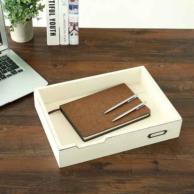 MyGift Rustic Wood Desktop Drawer-Style Stackable Document Letter Tray - Image 4