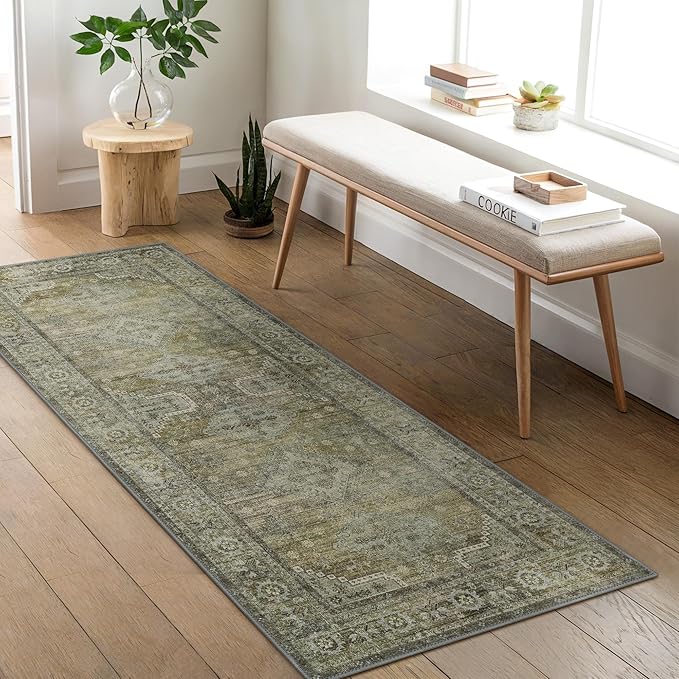 GENIMO Runner Rug 2x5 Non Slip Machine Washable Vintage Hallway Runner Rugs - Image 2