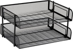 Mind Reader Stackable Paper Tray, Desktop Organizer, File Storage, Metal Mesh - Image 7