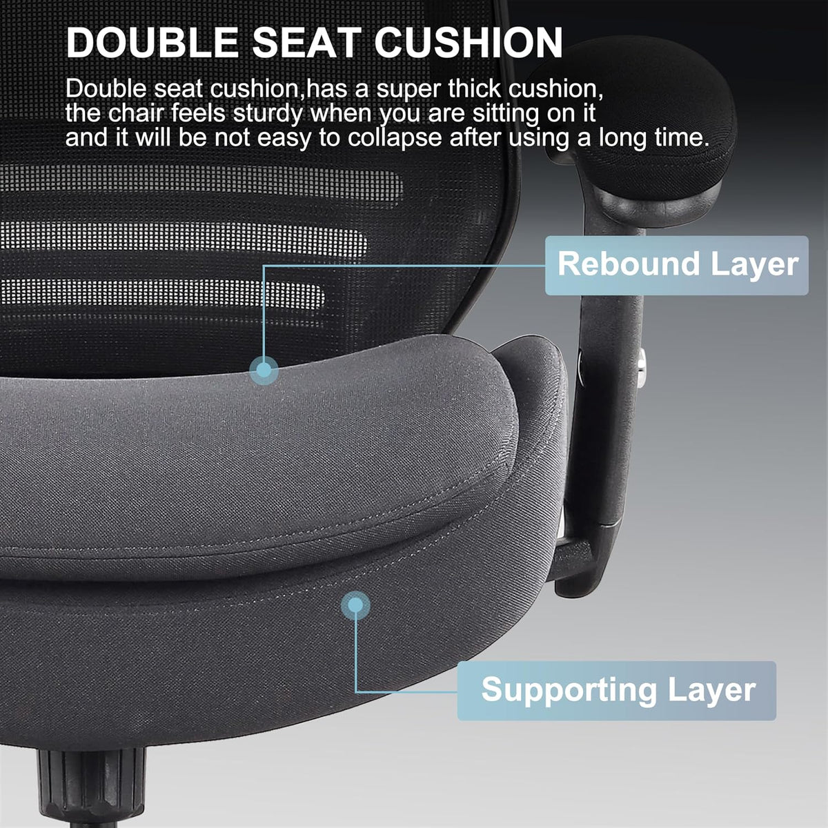 400lbs Office Drafting Chair Wide Dual Seat Cushion for High Standing Desk wi...