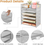 Subekyu 6-Tier Desk Paper Organizer, Desktop File Letter Tray - Image 5