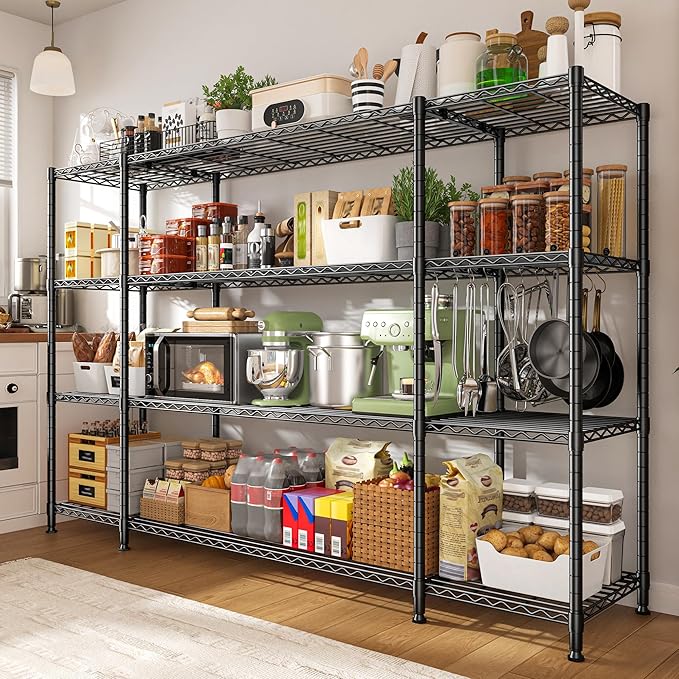 REIBII 78.4" W Storage Shelves Load 1500LBS, Metal Shelving 4-Tier Wire - Image 7