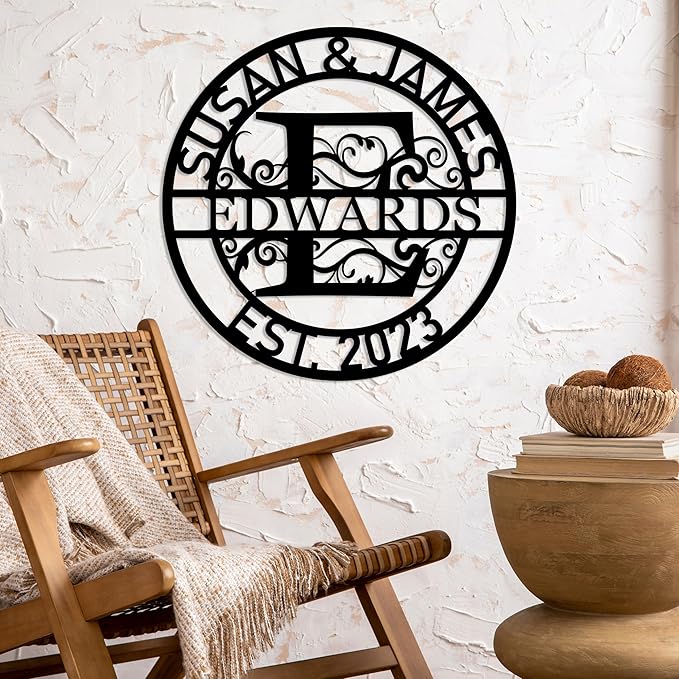 Personalized Metal Name Signs, Split Letter Monogram Wall Decor, Custom Last - Image 6
