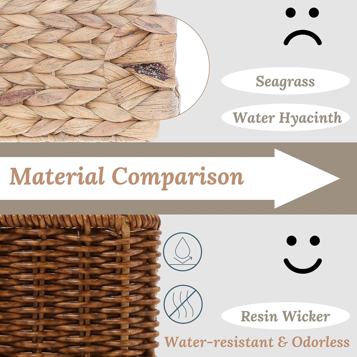 WeeNest Baskets for Organizing, Basket Small, Toffee, Set of 2