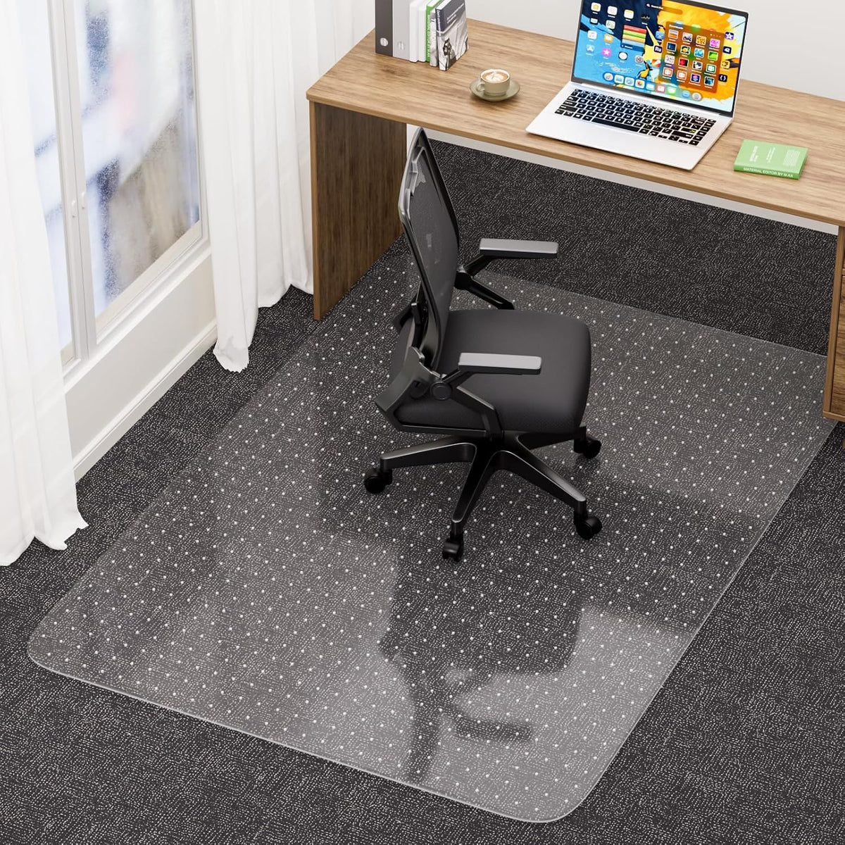 Office Chair Mat for Low Pile Carpet, 46" x 72" Clear Plastic