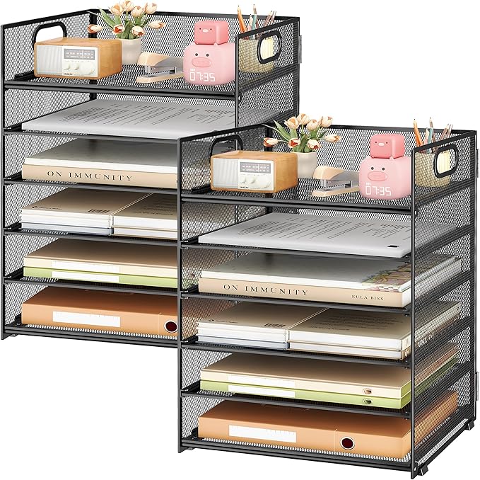 Subekyu 2-Pack 6-Tier Paper Tray Organizer by SUBEKYU