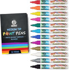 Premium Paint Pens by Beric 12 pack, Oil-based Paint Marker, Medium Point by Beric