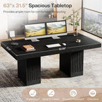 Tribesigns 63 Inch Executive Desk, Modern Office Computer Desk - Image 6