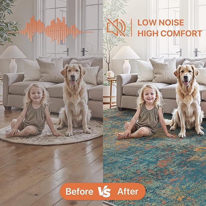 GENIMO Washable Area Rugs for Living Room, 10x14 Vintage Non Slip Rugs - Image 3