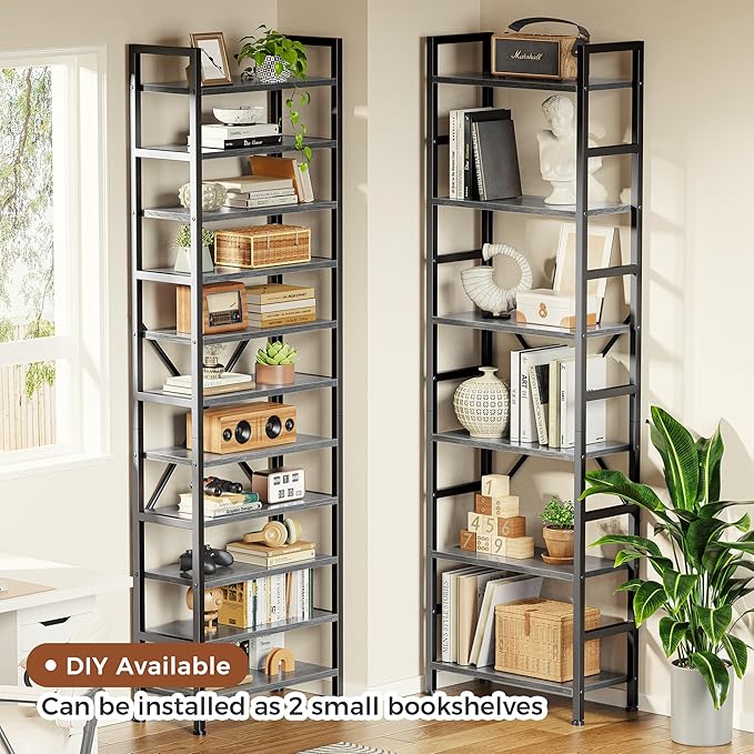 SUPERJARE Triple 6 Tier Bookshelf, Bookcase - Image 4
