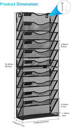 Solinxe 10-Tier Wall File Organizer, Mesh Mail Organizer Wall Mounted Paper - Image 4