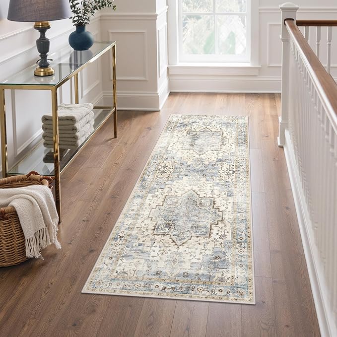 GENIMO 2x5 Runner Rugs for Hallway, Machine Washable Non Slip Vintage Rugs by GENIMO
