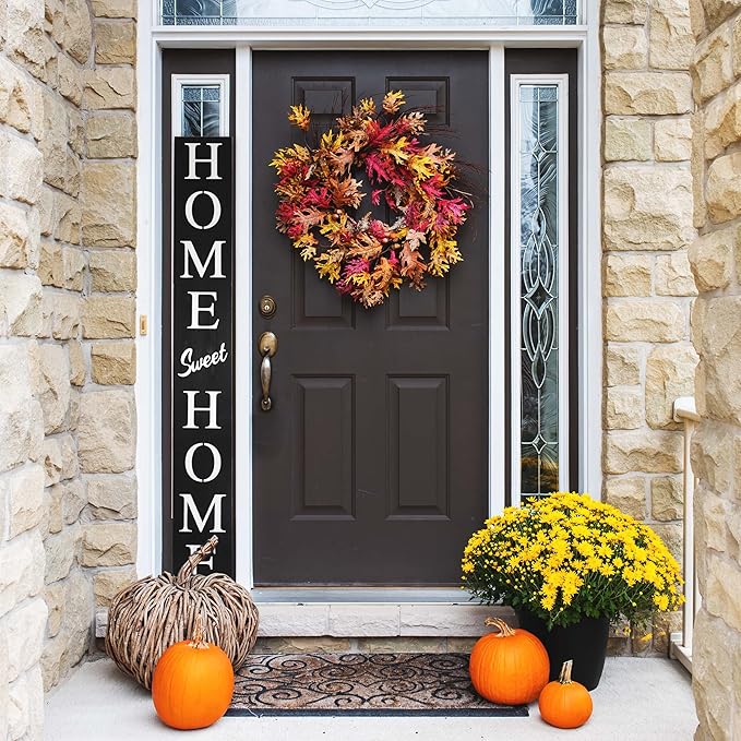 Home Sweet Home Sign for Front Door, Wood Rustic Front Porch Décor, Farmhouse - Image 2