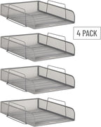 Mind Reader Stackable Paper Tray, Desktop Organizer, File Storage, Metal Mesh - Image 7