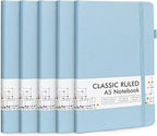feela 5 Pack Notebooks Journals Bulk, Hardcover Notebook Classic Ruled Lined by feela