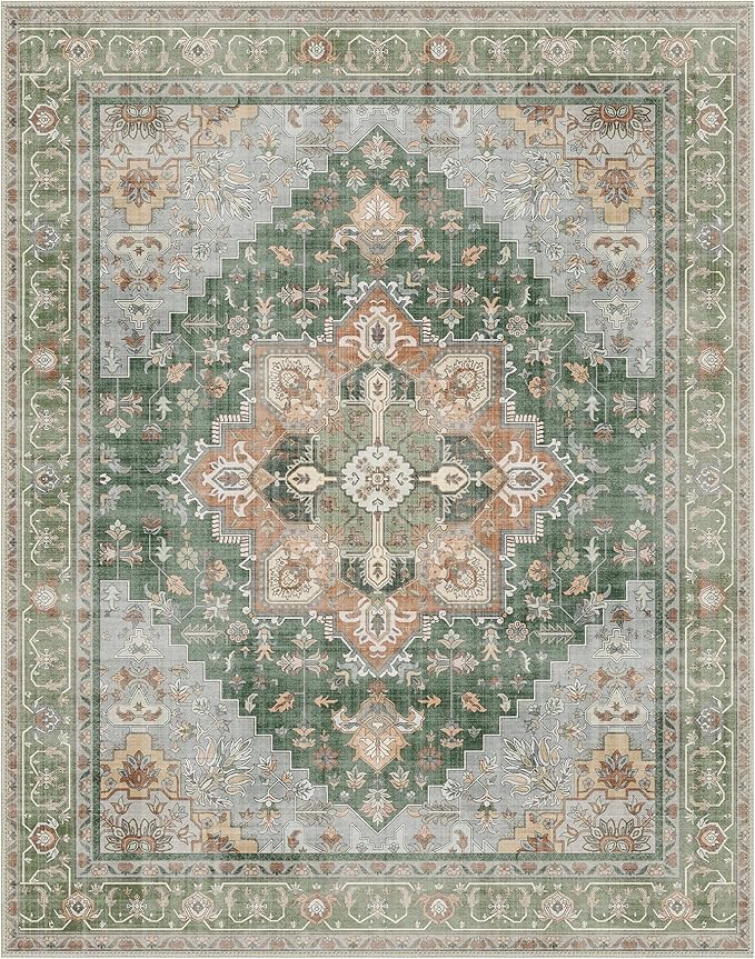 GENIMO 5x7 Area Rugs for Living Room, Machine Washable Non Slip Vintage Rugs - Image 7