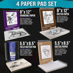 U.S. Art Supply 4-Pad Sketch Book and Drawing Paper Set - Image 3