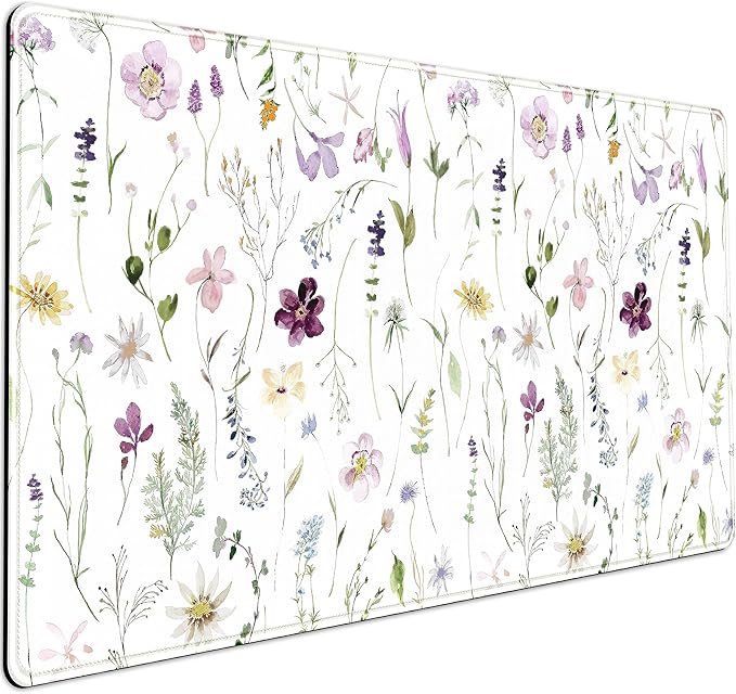 Cute Flower Mouse Pad Aesthetic Desk Mat Plants Large Extended Gaming Mousepad by LuckyCow