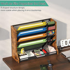 jakyitvi 5 tiers ironwood wall desk file holder, side view