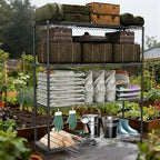 M MZG Stand Shelf Wire Rust-Proof Outdoor Storage Shelving 4-Tier Utility - Image 2
