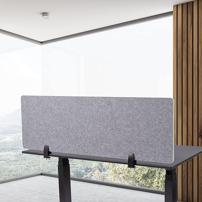 Stand Up Desk Store ReFocus Raw Clamp-On Acoustic Desk Divider Mounted Privacy - Image 4